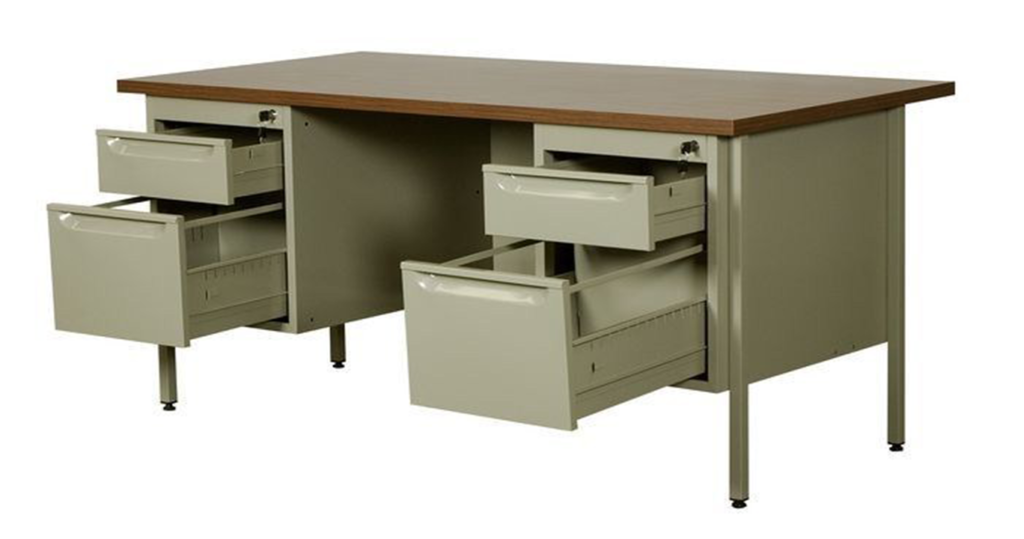 Mod. 1002 Escritorio Ejec. De Metal Doble Cajonera – Line Muebles